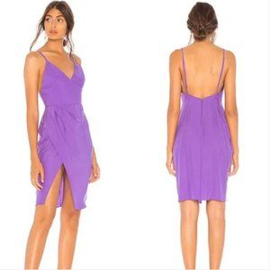 Amanda Uprichard Midtown purple sleeveless 100% silk dress.